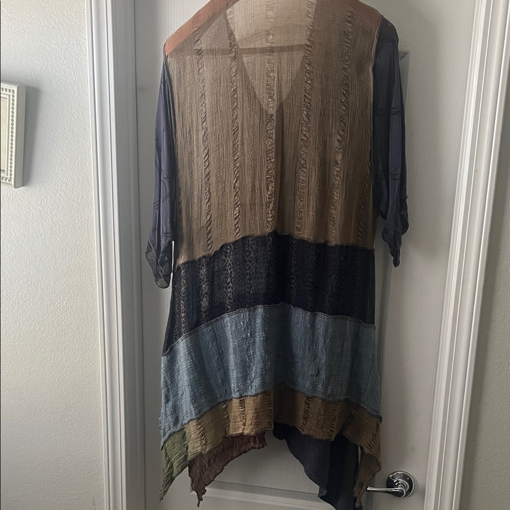 Patchwork Asymmetrical Button-Front Women's Dress… - image 7